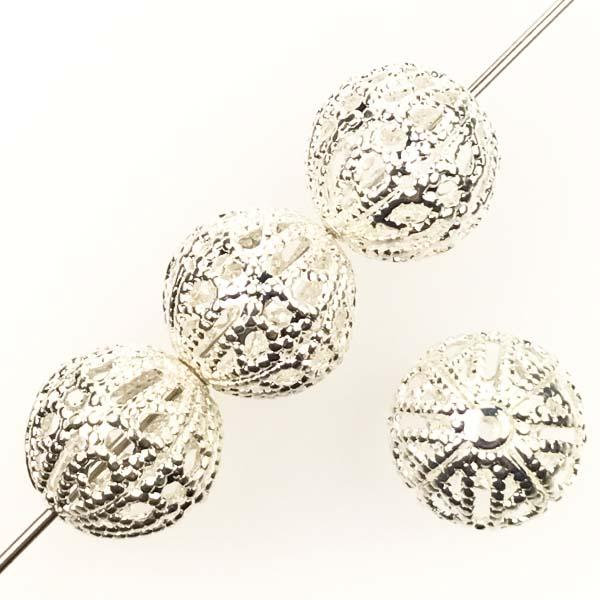 Silver Plate 8MM Filigree Ball