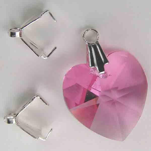 Silver Plate 8MM Pinch Bail Front to Back Hole