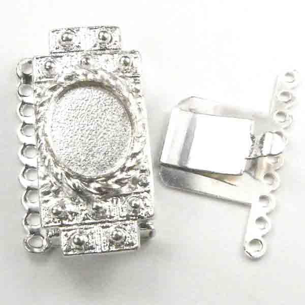 Silver Plate 9-Strand Box Clasp
