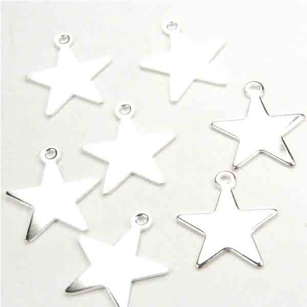 Silver Plate 9MM Star Metal Stamping
