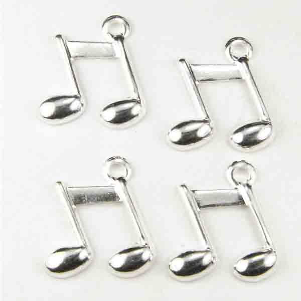 Silver Plate 9x10MM Double Eigth Note