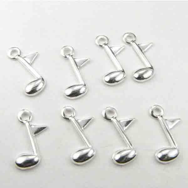 Silver Plate 9x7MM Single Eighth Note