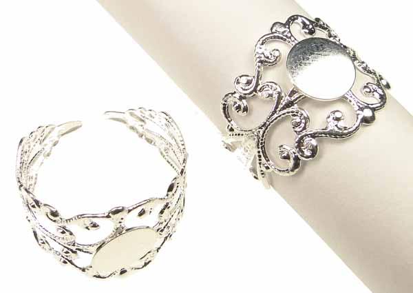 Silver Plate Adjustable Filigree Finger Ring