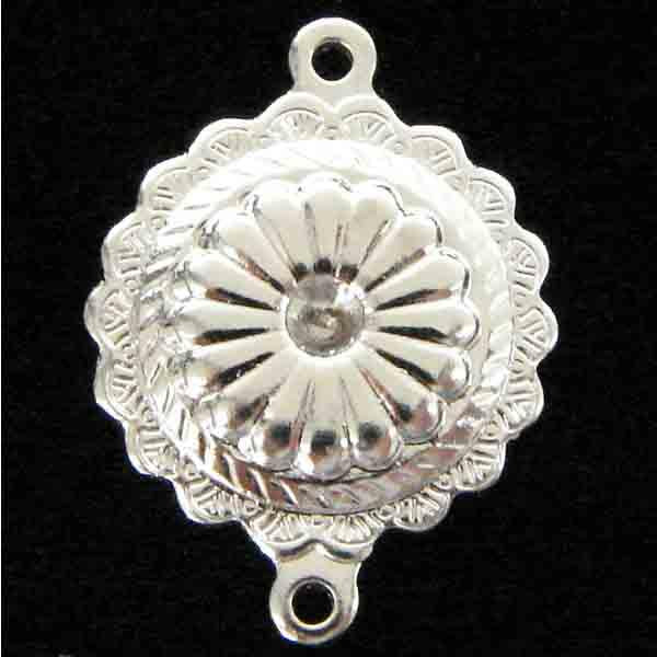 Silver Plate Blossom 15X12MM Connector