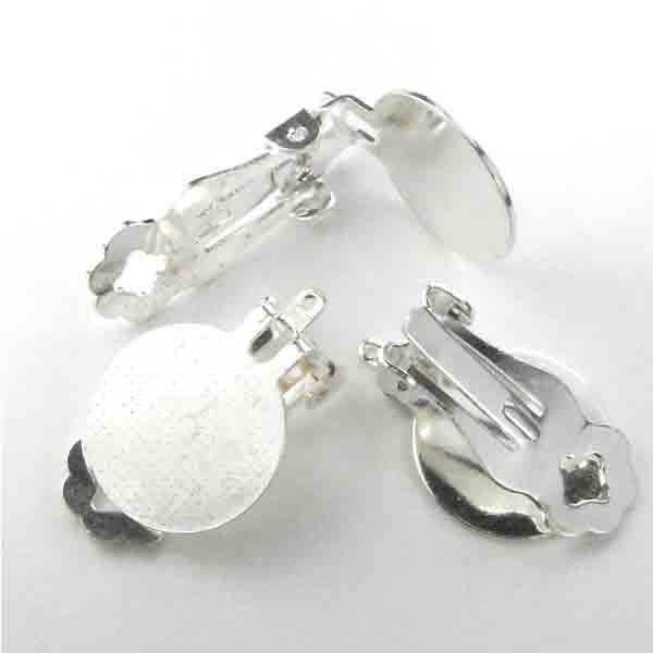 Silver Plate Ear Clip 14MM Pad