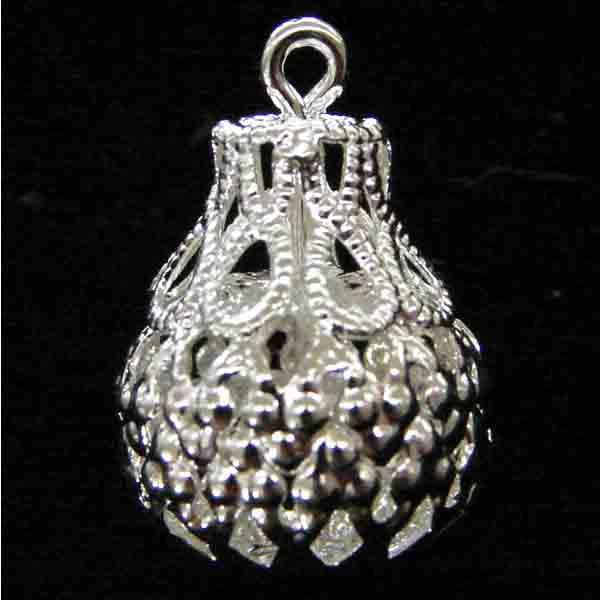 Silver Plate Filigree Tear 15MM