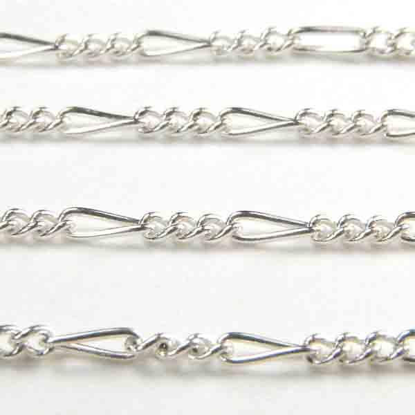 Silver Plate Fine 1mm Figaro Chain