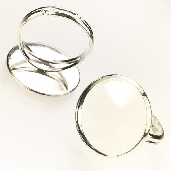 Silver Plate Finger Ring With 18MM Setting