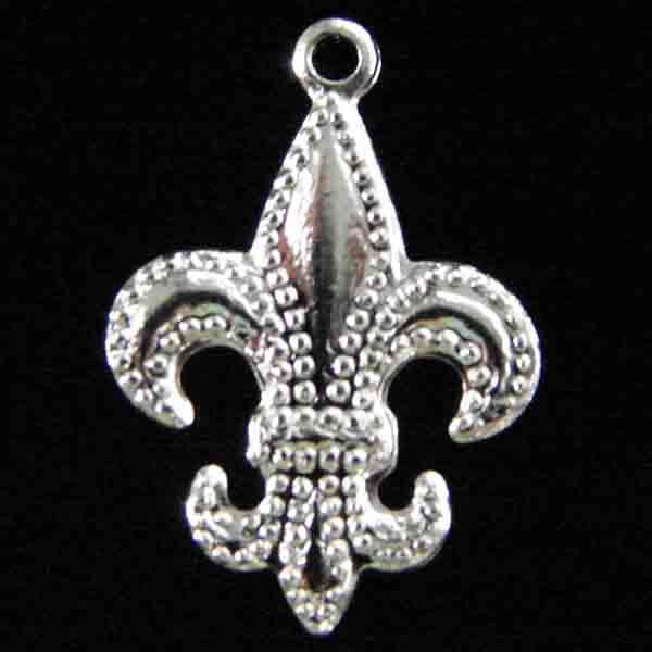 Silver Plate Fleur De Lis 15X12MM