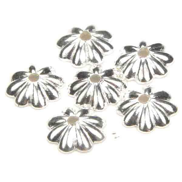 Silver Plate Fluted Cap For 7MM And Larger Beads