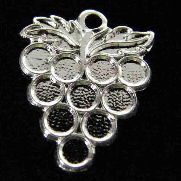 Silver Plate Grape Cluster 13X11MM