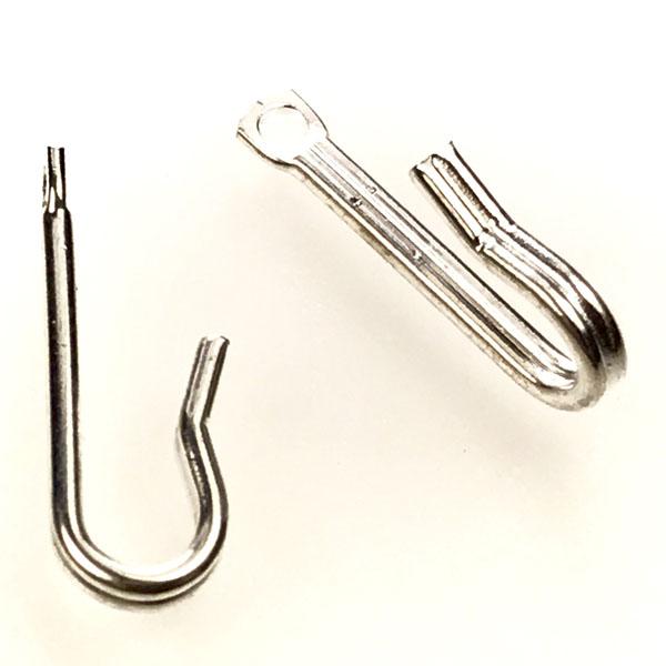 Silver Plate Hook Clasp 15x1.5MM