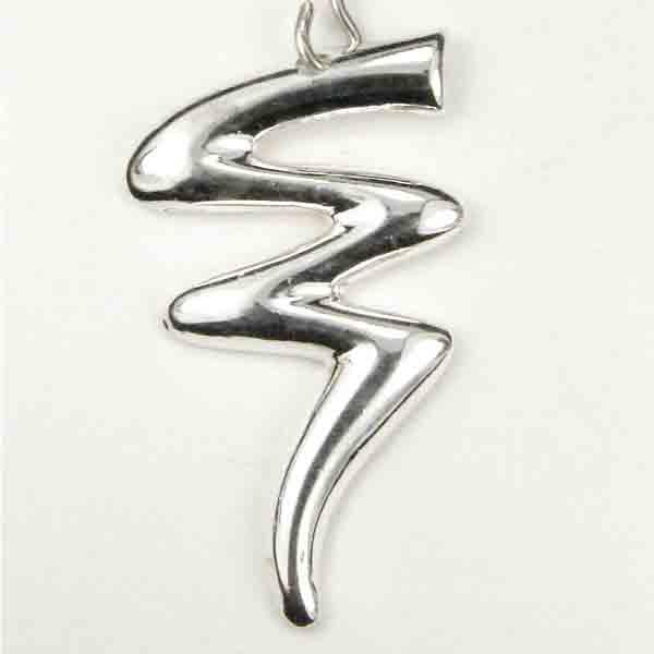 Silver Plate Left Facing 25x15MM Zigzag Stamping