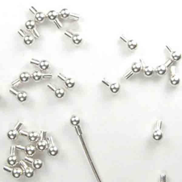 Silver Plate Memory Wire Crimp End with 3MM Ball
