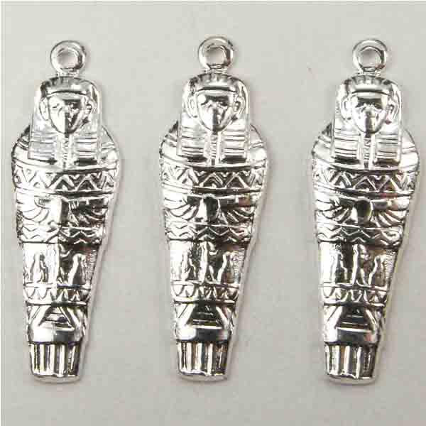 Silver Plate Mummy Stamping 25x9MM