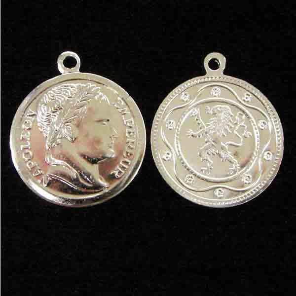 Silver Plate Napoleon Coin 23MM Napoleon Coin