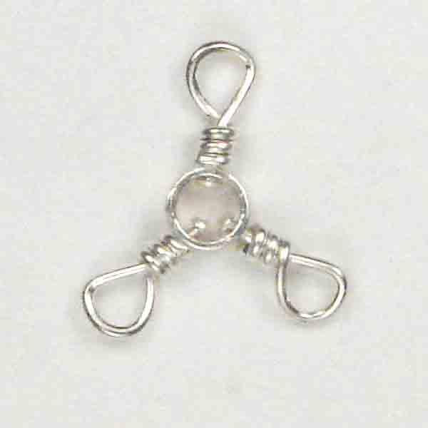 Silver Plate Plate 12MM 3 Way Swivel Connector