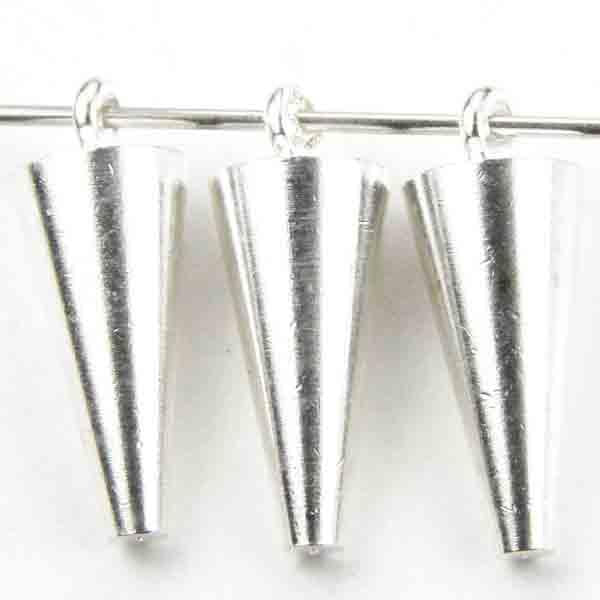 Silver Plate Solid 13x6MM Inverted Cone