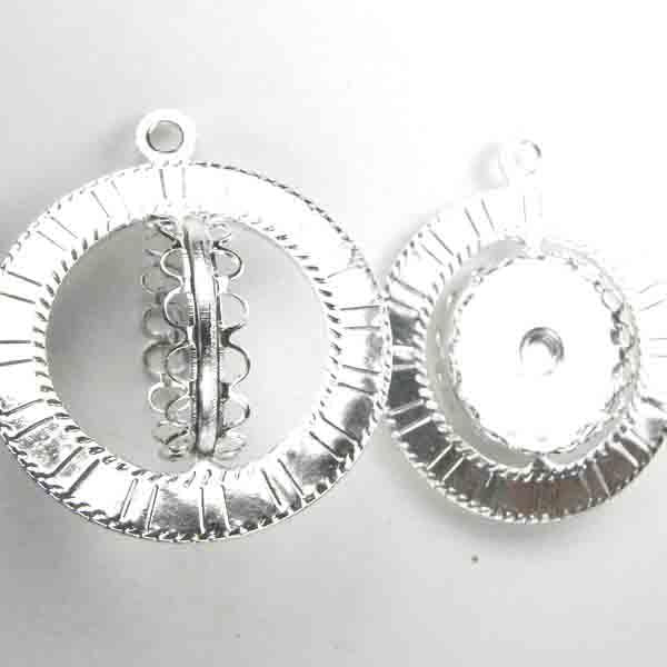 Silver Plate Swivel Setting For 18MM Stone