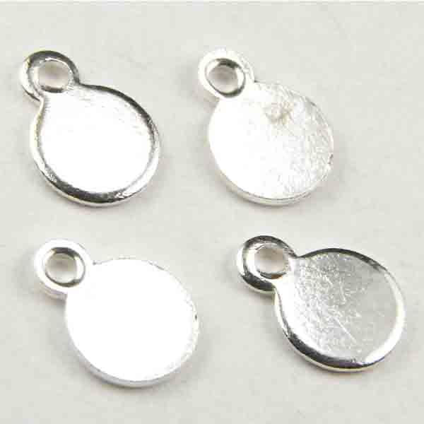 Silver Plate Thin 5MM Round Coin Pendant Drop