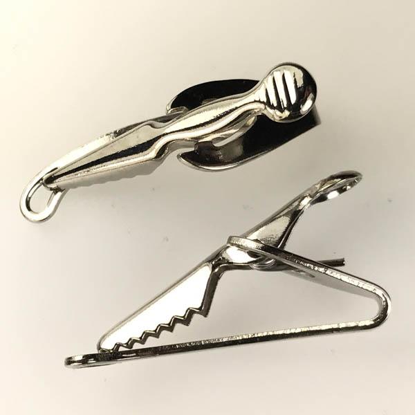 Silver Plate Tie Clip 37X6MM Arced