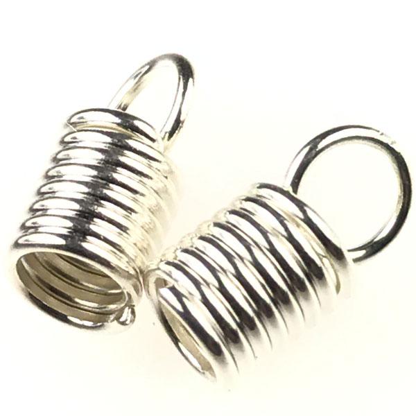 Silver Plate Wound Wire Cord End for 3MM Cord