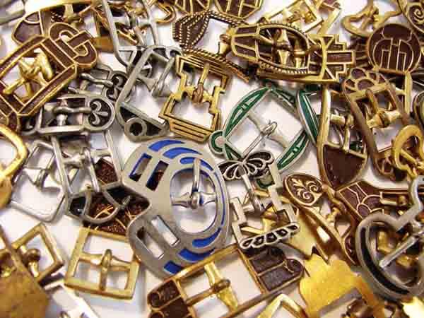 Small Enameled Art Deco Buckle