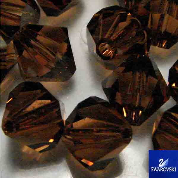 Smoke Topaz 8MM Swarovski Bicone