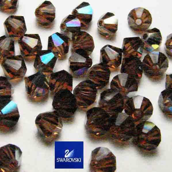 Smoke Topaz AB 4MM Swarovski Bicone Art. 5328