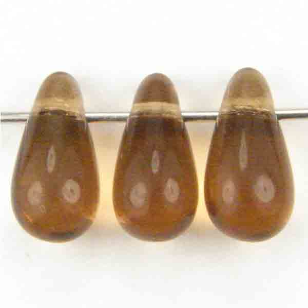 Smoked Topaz Cross Hole Tear 11X5MM