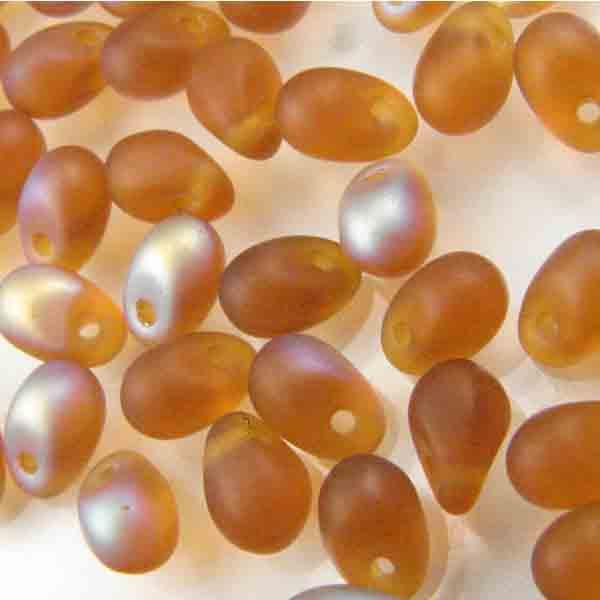 Smoked Topaz Matte AB 6x4MM Tear Drop