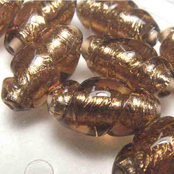 Smoked Topaz with Silver Foil 16X9MM Twisted Oval