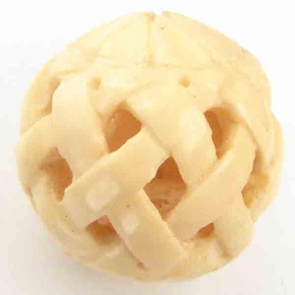 Smoked White Bone 20MM Basket Bead