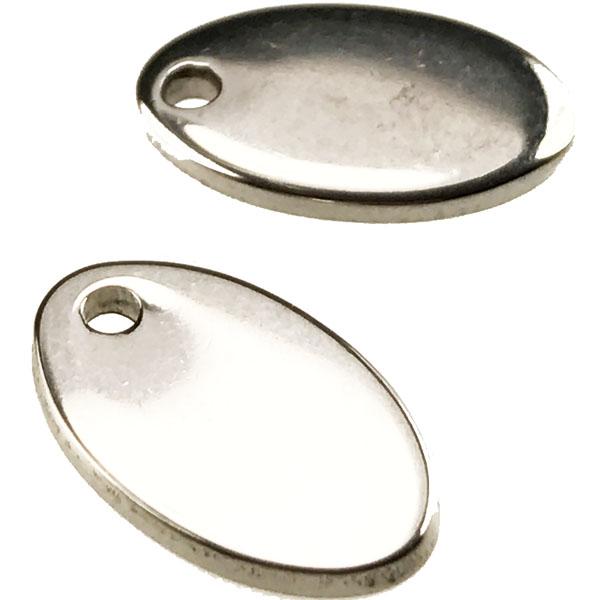 Stainless Steel Oval Pendant 13x7MM