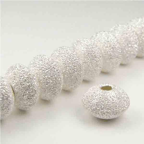 Sterling Silver 2X3MM Sparkly Rondelle