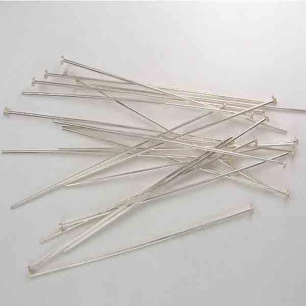 Sterling Silver 2 Inch 24 Gauge Thin Headpin