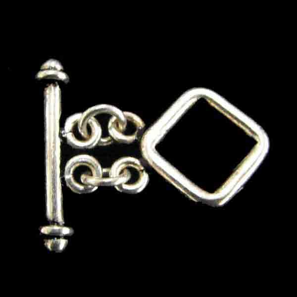 Sterling Silver 2 Strand Diamond Toggle Clasp