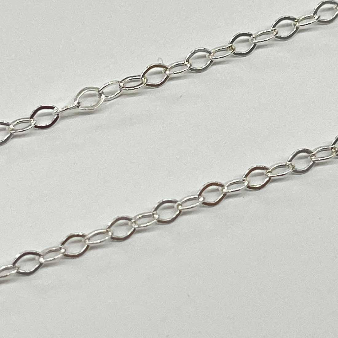 Sterling Silver 2x1.5MM Fine Soldered Cable Chain