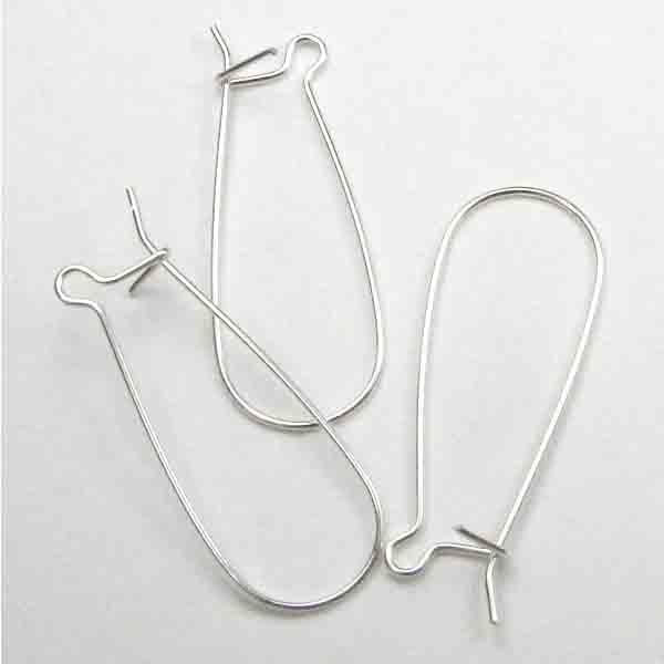 Sterling Silver 31x12MM Kidney Earwire