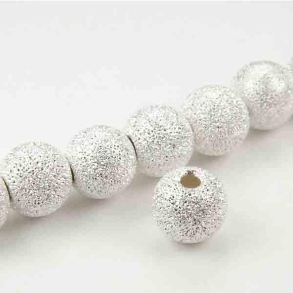 Sterling Silver 3MM Sparkly Stardust Ball