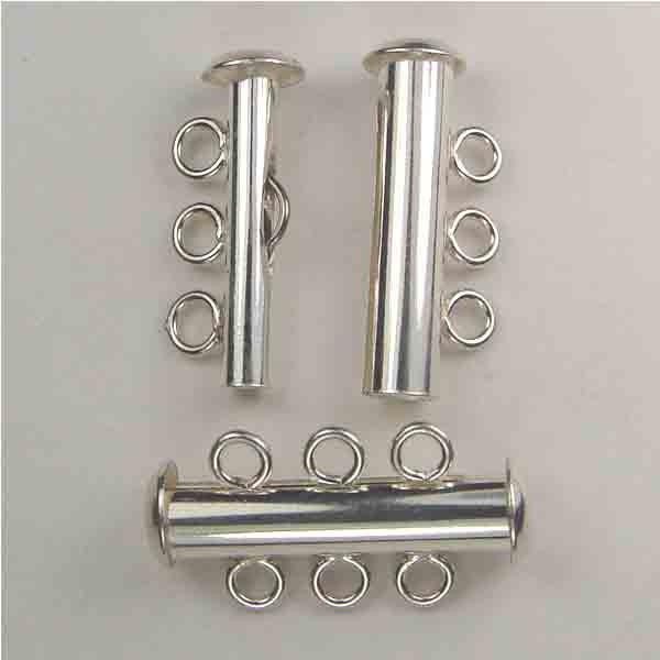 Sterling Silver 3 Strand Tube Clasp