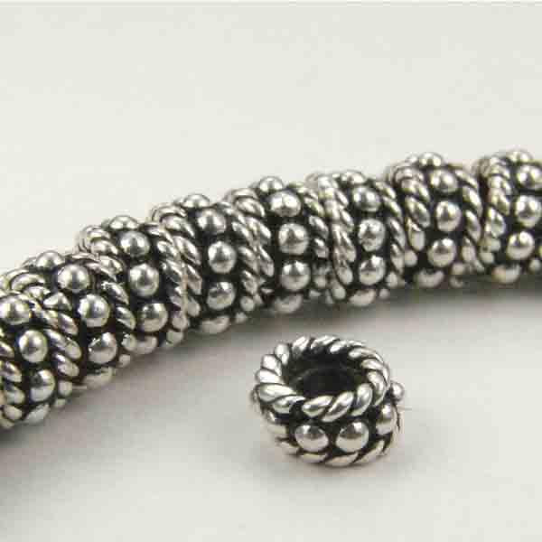Sterling Silver 3x5MM Bali Style Rondelle Bead