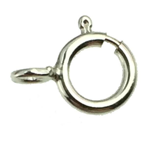 Sterling Silver 5MM Spring Ring Clasp With Closed Loop