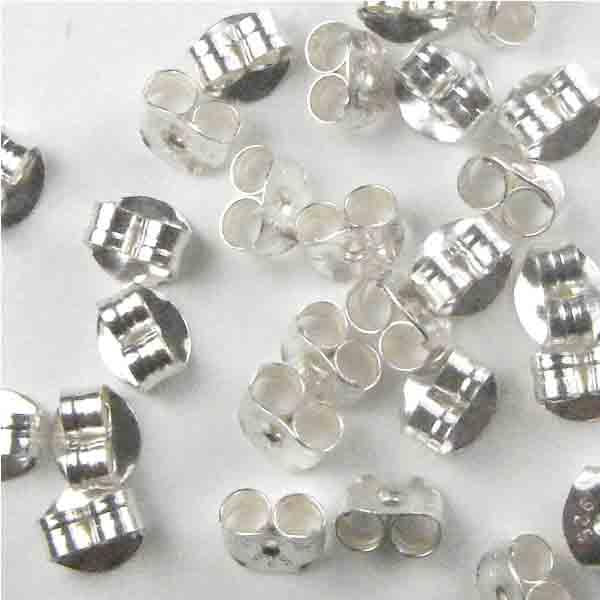Sterling Silver 4x5.35MM Scroll Nut Earring Back