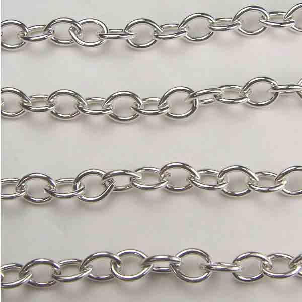 Sterling Silver 6X4.5MM Oval Cable Chain (22 guage)