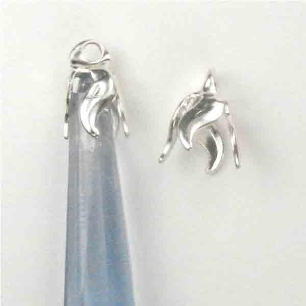 Sterling Silver 9MM Twisted Bell Cap