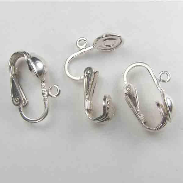 Sterling Silver 15MM Clip On Earring With 6.5MM Half Ball
