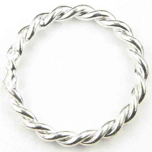Sterling Silver Plate 18MM Twisted Round Jump Ring