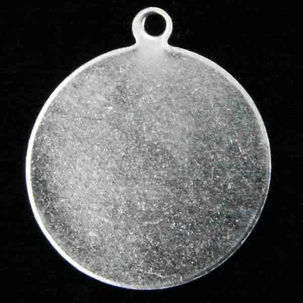 Sterling Silver Plate 19MM Thin Flat Disc Pendant