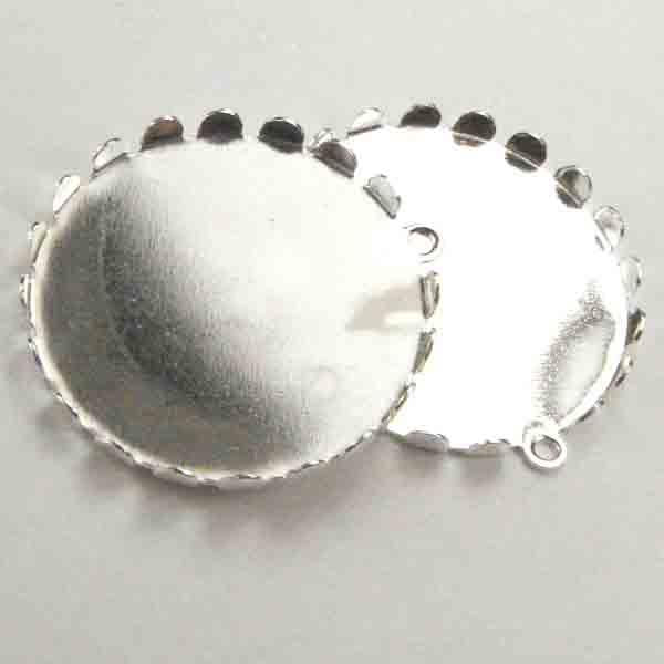 Sterling Silver Plate 23MM Scallop Setting